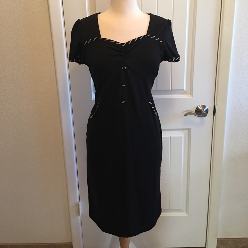 Black Vintage Stretch Pencil Dress